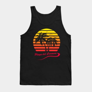 Playa del Carmen 80s Sunset Tank Top